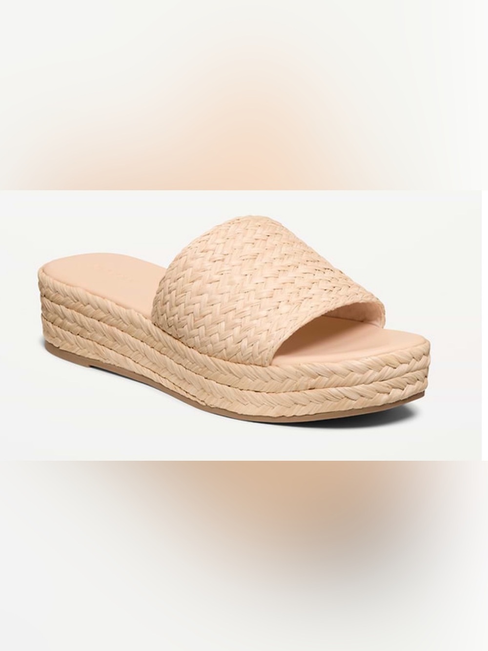 Old Navy Braided Espadrille Slide in Natural Beige